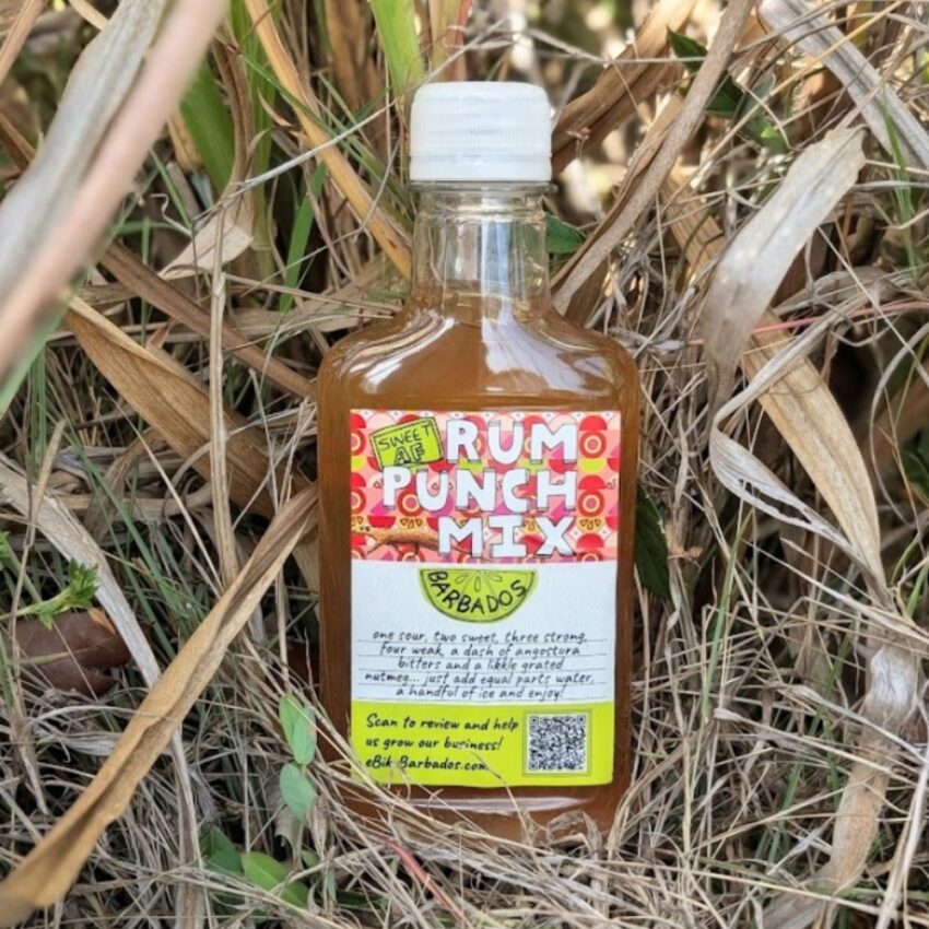 Bottle of local rum punch